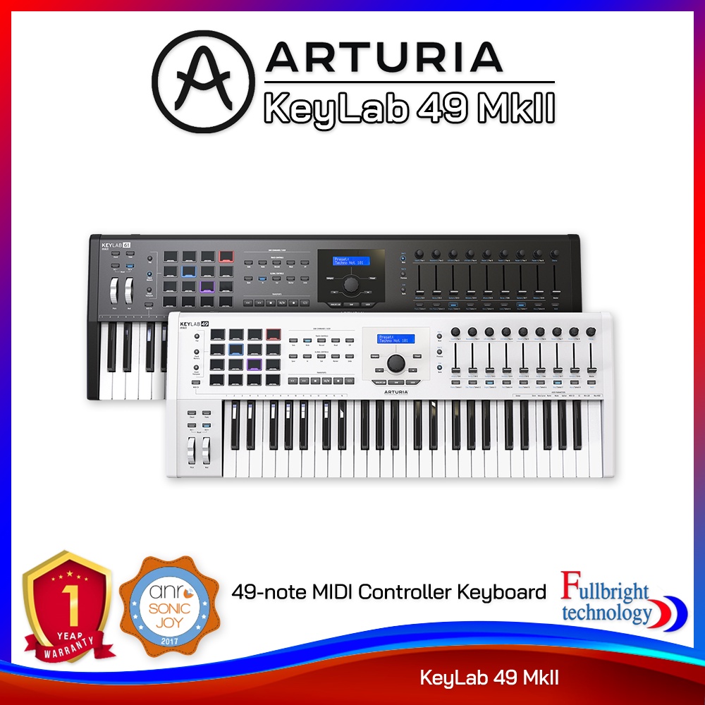 Arturia KeyLab 49 MkII 49-note MIDI Controller Keyboard คีย์บอร์ดคอนโทรลเลอร์ รับประกันศูนย์ไทย 1 ปี