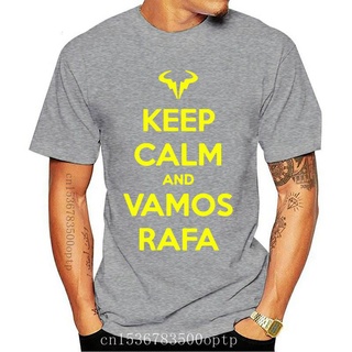 ROUNDคอลูกเรือNeckมาใหม่ เสื้อยืดลําลอง แขนสั้น พิมพ์ลาย Keep Calm And Vamos Rafa s Clay Spain Nadal 2022 2022 สําหรับผู