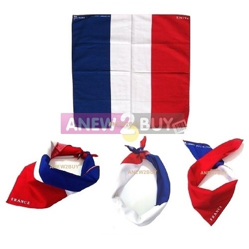 ผ้าลายธงฝรั่งเศส ใช้พันคอหรือโพกหัวได้ (Bandana French Flag Scarf)