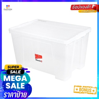 กล่องเก็บของ มีล้อ ฝาล็อค STACKO 110 ลิตร 6655 สีใสSTORAGE BOX WITH WHEELS STACKO 110L 6655 CLEAR