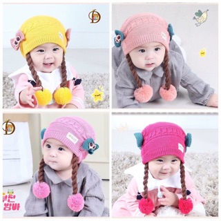หมวกไหมพรมผมเปีย น่ารักมากมาย