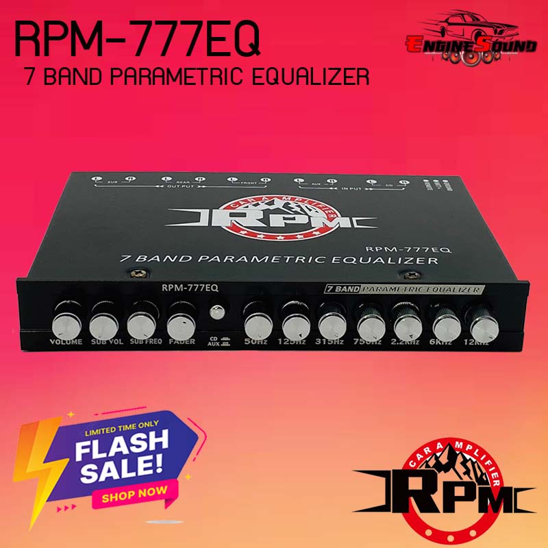 PRE RPM-777EQ  สีดำ ขั้วแน่นไส้แน่นๆ ของใหม่ ปรีแอมป์รถยนต์โม 7แบนด์ รุ่นท้อป ปรับแยกเสียงซับอิสระ เสียงดีมาก