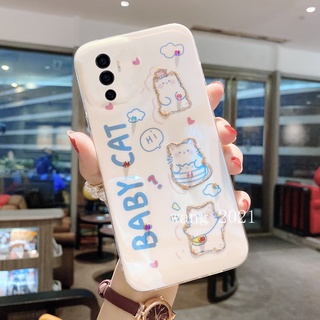 New Casing Vivo Y76 V23e 5G Y15s Y15A Y33s Y21s Y21 2021 เคส Phone Case Glitter Rhinestone Cute Cat and Rabbit Cartoon Lens Protection Soft Back Cover เคสโทรศัพท