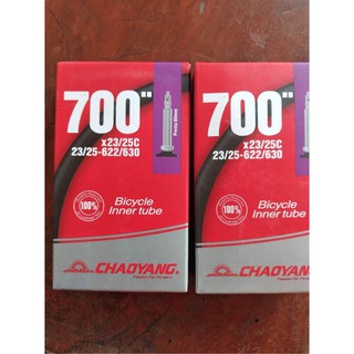 ยางในเสือหมอบchaoyang 700c 23/25 จุบยาว80mm ขาย 2 ชิ้น