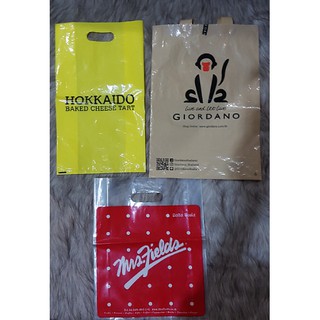 [มือ2/พร้อมส่ง] ถุง giordano, hokkaido, mrs.fields