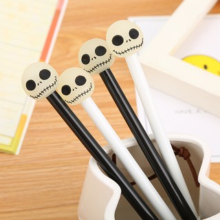 4pcs【XJJ654】ปากกาเจล ลายการ์ตูนหัวกะโหลก เครื่องเขียน 4 ชิ้น