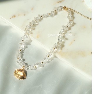 🔥สินค้าพร้อมส่ง🔥 Ctystal clear shells necklace สร้อยหอย สร้อยแฟชั่น ไปทะเล