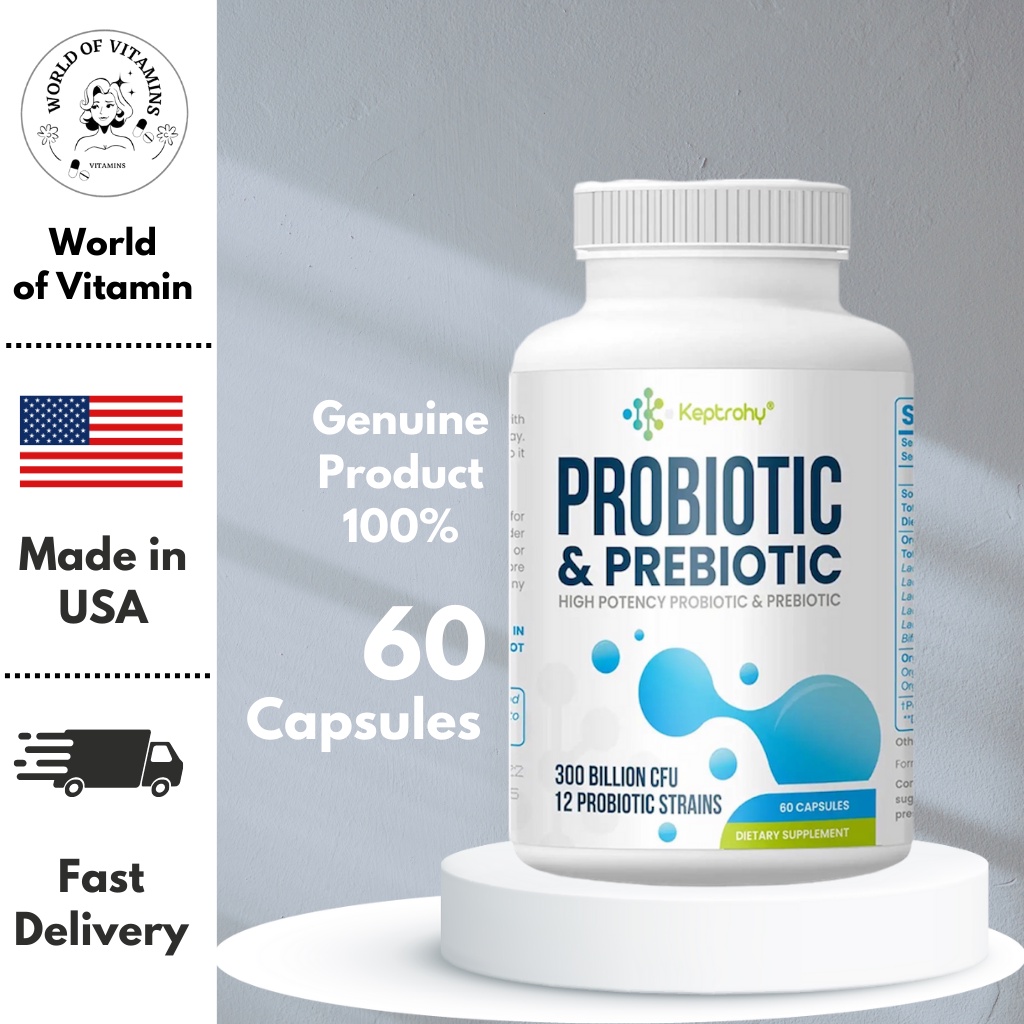 Keptrohy probiotics 300 Billion CFU from 12 Strains Probiotics 60 ...