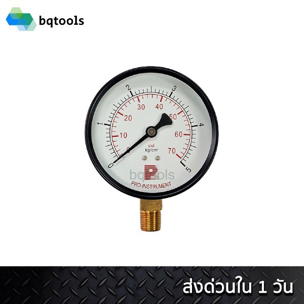 เกจวัดแรงดัน(Pressure Gauge)หน้าปัด 4 นิ้ว เกลียว 3/8" เกลียวล่าง (สินค้าไต้หวันแท้) ยี่ห้อ Pro-Instrument และ Birch