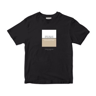 ราคาต่ำสุดTWENTYSECOND THE NEXT NORMAL - EMOTIONALLY CONNECTED TEE  - BLACK เสื้อยืดขนาดเต็มS-3XL