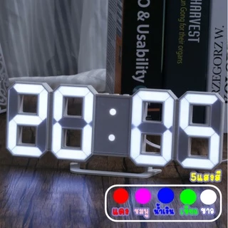 🔥ใช้DETDEC30เหลือ93🔥3D LED Clock นาฬิกาดิจิตอล3D มี6 แสงให้เลือกนาฬิกาตกแต่งห้อง นาฬิกามินิมอล รุ่น JH-225