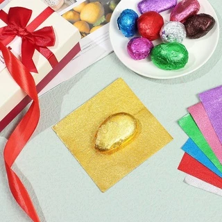 Yann1 100 ชิ้นอลูมิเนียมฟอยล์สี Candy Gilded เบเกอรี่ตกแต่งอาหารดีบุก Candy ช็อกโกแลต
