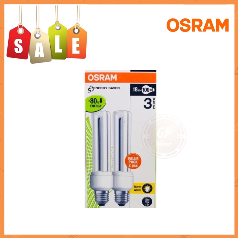 หลอดประหยัดไฟ หลอดตะเกียบ Osram Dulux Value 18W/827 แสง Warm White GPELECTRIC