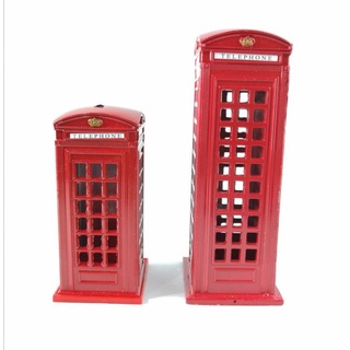 ออมสินโลหะโมเดลตู้โทรศัพทร์London  13​ cm.​ , 18 cm. ขายในราคา ฿159 - ฿219