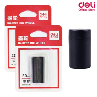 Deli 3207 Ink Wheel ผ้าหมึกเครื่องยิงสติ๊กเกอร์ป้ายราคา ขนาด 20mm (แพ็ค 12 ชิ้น) หมึกสีดำ ผ้าหมึก หมึก ผ้าหมึกเครื่องยิง