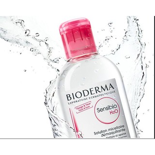 Bioderma sensibio 500 ml ไบโอเดอมา สีชมพู 1 ขวด ฝาปั้ม ทำความสะอาดหน้า