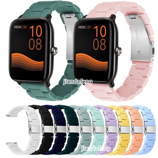 สายนาฬิกาข้อมือพลาสติกเรซิ่น สีพื้น สําหรับ Haylou GST Smart Watch