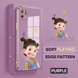 เคสโทรศัพท์มือถือ TPU นิ่ม ป้องกันเต็มเลนส์ ลายเด็กผู้หญิงน่ารัก สําหรับ Oppo A54 A74 A93 A93s A12E A12S A16K A36 A76