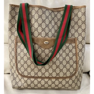 Gucci tote bag vintage green red signature