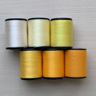 ด้ายเย็บผ้า ด้ายสีเหลือง เฉดเหลือง ตราหัวเสือ ด้ายเย็บผ้าหลากสี ด้ายลูกล้อ wop DIY งานฝีมือ เย็บมือ เย็บจักร เบอร์60 สี
