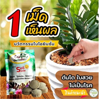 ดินยิ้ม ดอกแย้ม Soil Smile 1 ซอง  🌳 สูตรบำรุงดิน ปรับปรุงดิน สำหรับ ไม้ดอกไม้ประดับ ผักสวนครัว แบบออร์แกนิค ไร้สารเคมี