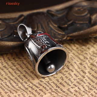 [risesky] Mens Motorcycle Biker Punk Guardian Bell Necklace Vintage Bells Rock Pendant