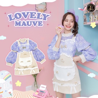 BLT BRAND การันตีเสื้อผ้าแบรนด์แท้ มินิเดรส สีม่วงครีมแขนยาว LOVELY MAUVE