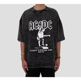 เสื้อยืด โอเวอร์ไซซ์ โอเวอร์ไซซ์ ลาย ACDC World Tour