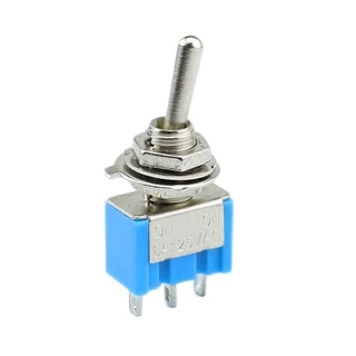 MTS 102 สวิตช์โยก 2 ทาง สีน้ำเงิน ทอง ขนาด: 6 มม.6A 125V สวิตซ์ปิดเปิด