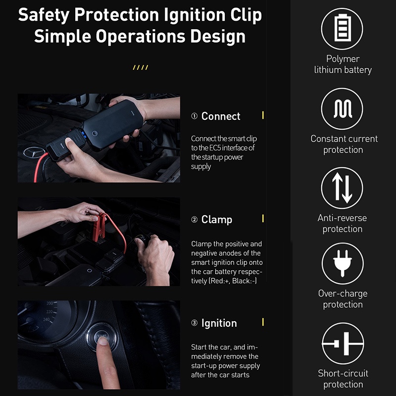 Baseus Car Jump Starter Starting Device Battery Power Bank 800A ...