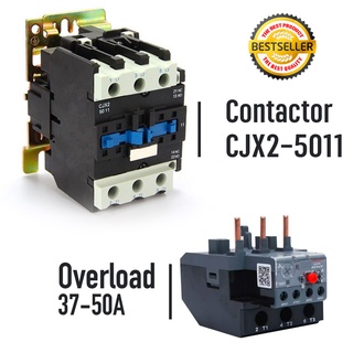 CJX 2-5011 แมกเนติก โอเวอร์โหลด ความไวสูงอุตสาหกรรมไฟฟ้าคอนแทค AC Contactor  50/60HZ 50Amp 1NO 1NC