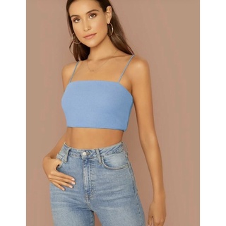 Shein - Cami crop top (blue)