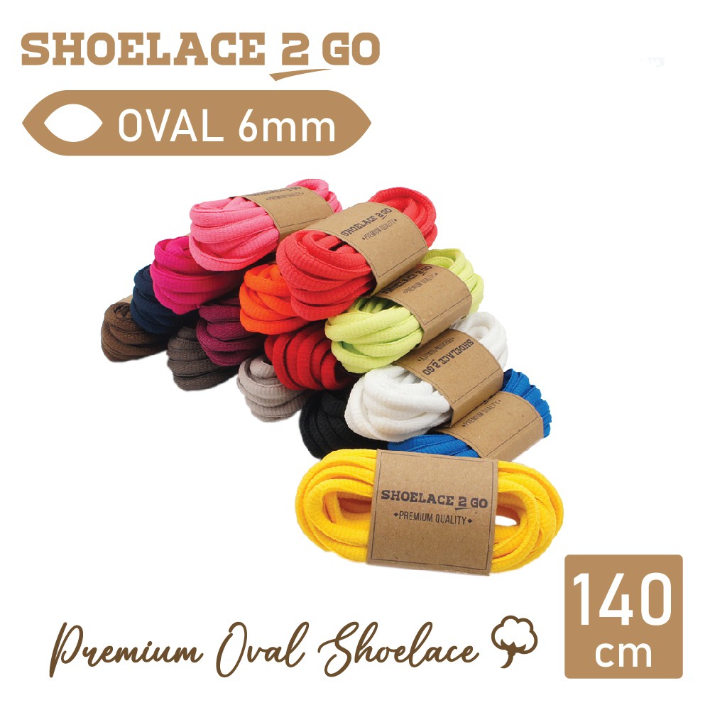 SHOELACE 2 GO PREMIUM OVAL SHOELACES - SO6 - 140CM - 6MM