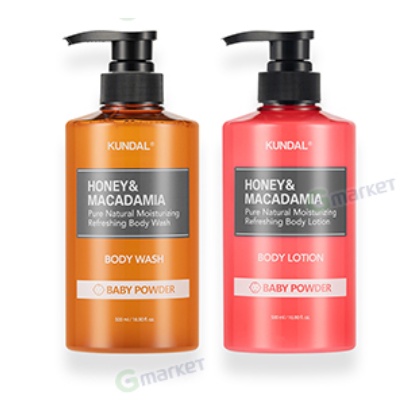 พร้อมส่ง KUNDAL Honey &amp; Macadamia Body Wash &amp; Body lotion 500ml