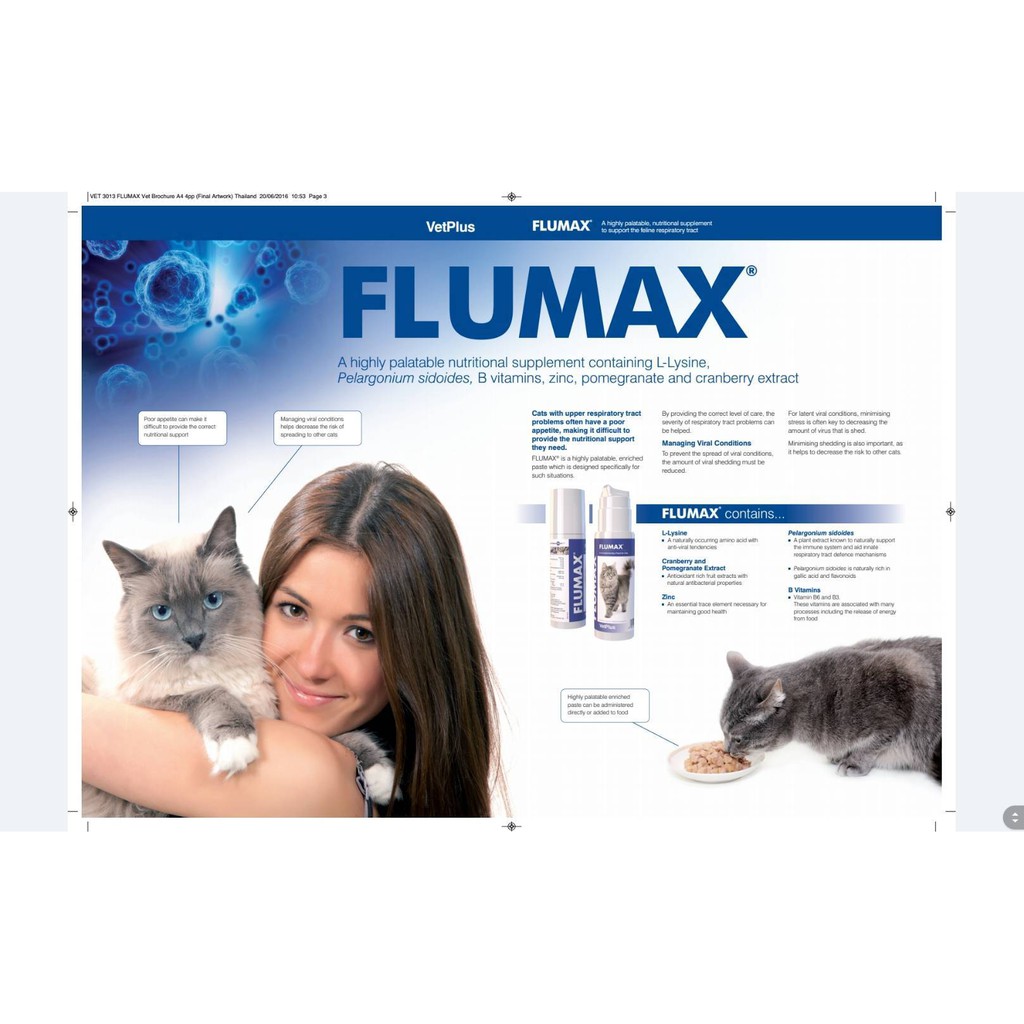 Flumax lysine วิตามินแมว ทานง่าย เสริมภูมิ ไลซีน ขนาด 150 มล เลขทะเบียน ...
