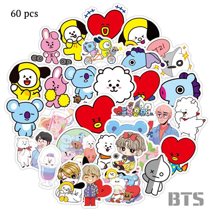 BTS 21 สติกเกอร์กันน้ำรูปแบบที่แตกต่างกัน, 60 ชิ้น