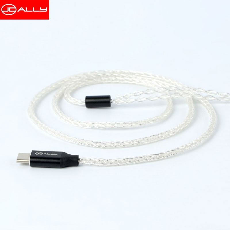 JCALLY TC08 Silver Plated HiFi อัพเกรดสําหรับ TYPE-C ปลั๊ก MMCX/2Pin สําหรับ TFZ TRN CCA KZ ZSX ZST 