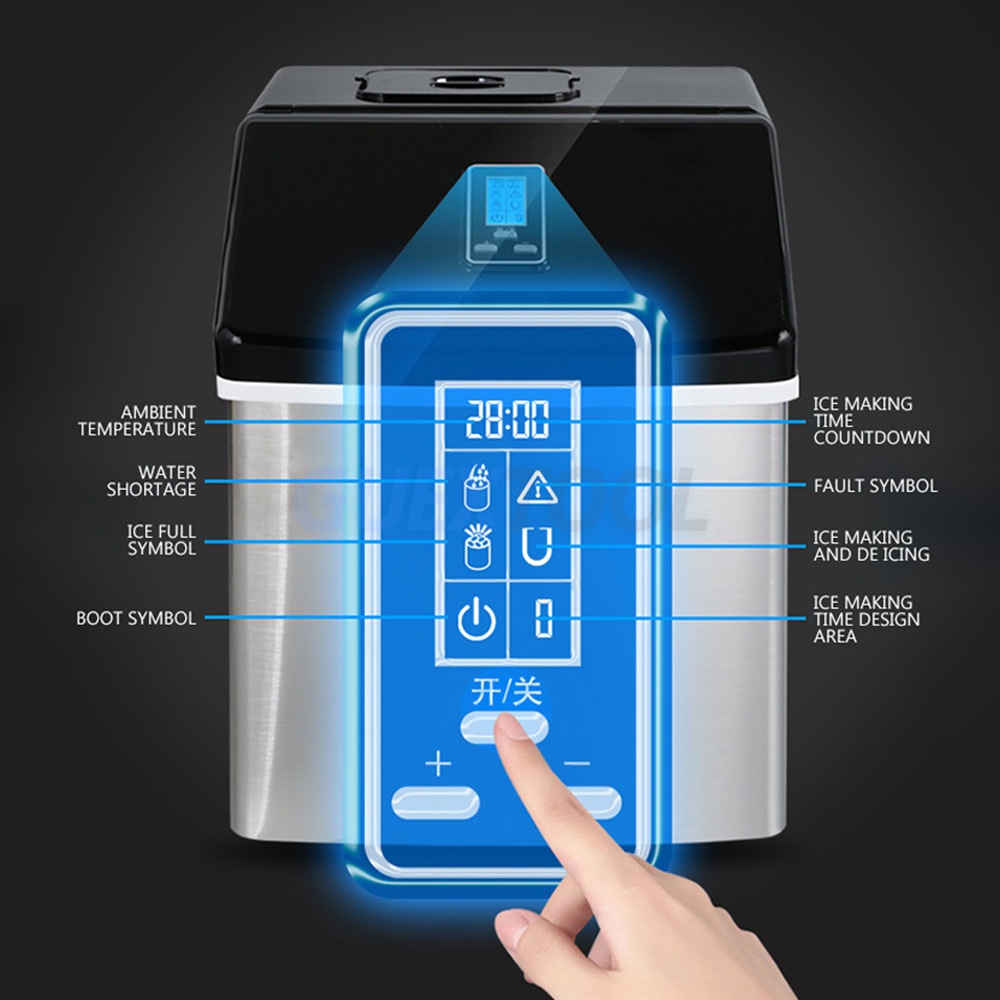 เครื่องทำน้ำแข็งCommercial Ice Cube Machine Household Ice Maker Square ...