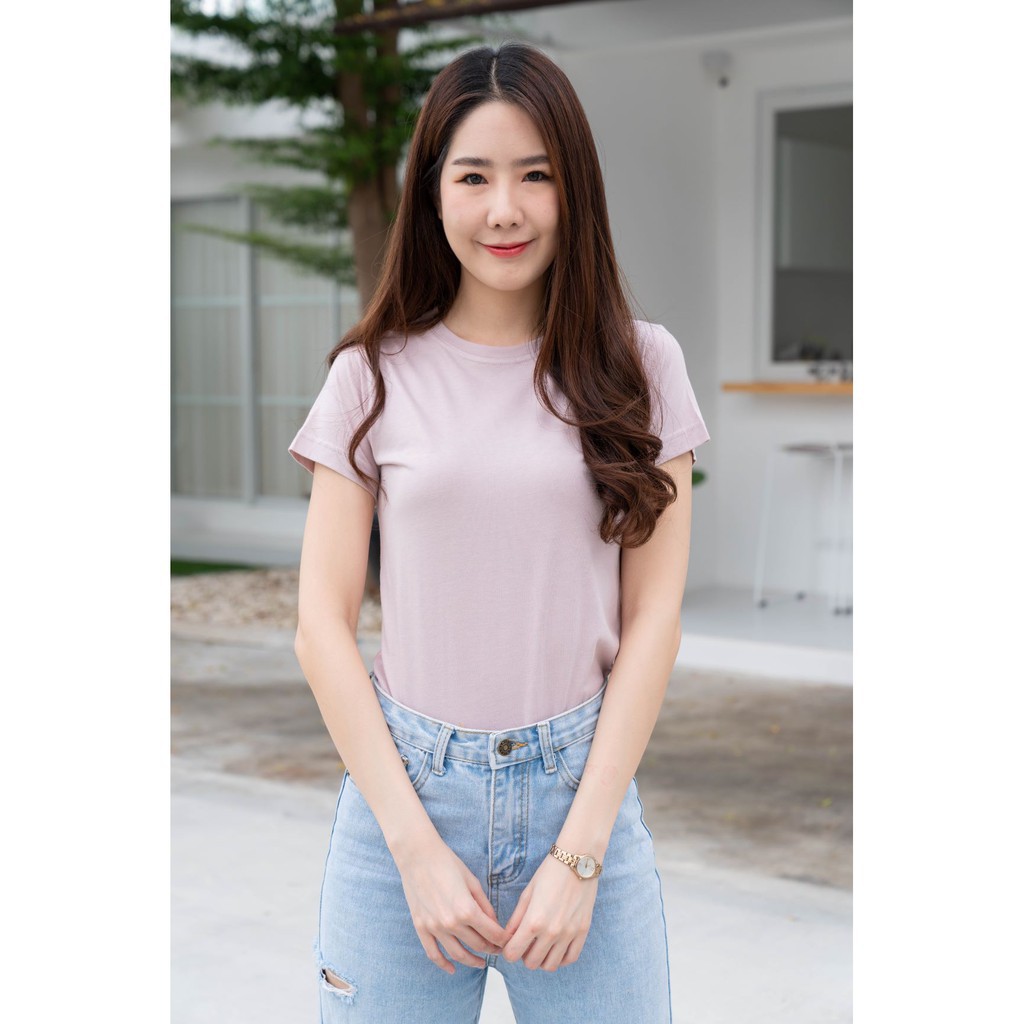 ✆Pela.bkk Airy top เสื้อยืดคอกลม สีม่วง (Lilac)