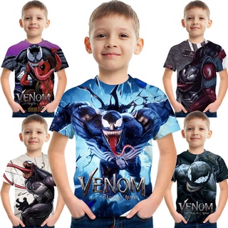 【พร้อมส่ง】เสื้อยืดแขนสั้นลําลอง พิมพ์ลายอนิเมะ Venom ใส่สบาย เหมาะกับของขวัญวันเกิด แฟชั่นสําหรับเด็กผู้ชาย