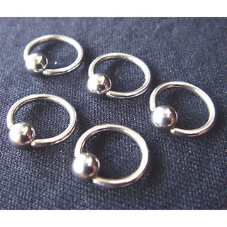 1.2มิล จิวห่วง จิวหู เจาะหู ขาย 1 ชิ้น หนา CBR Stainless Steel Hoop Earrings Captive Bead Ring Nose Ear Tragus Piercings