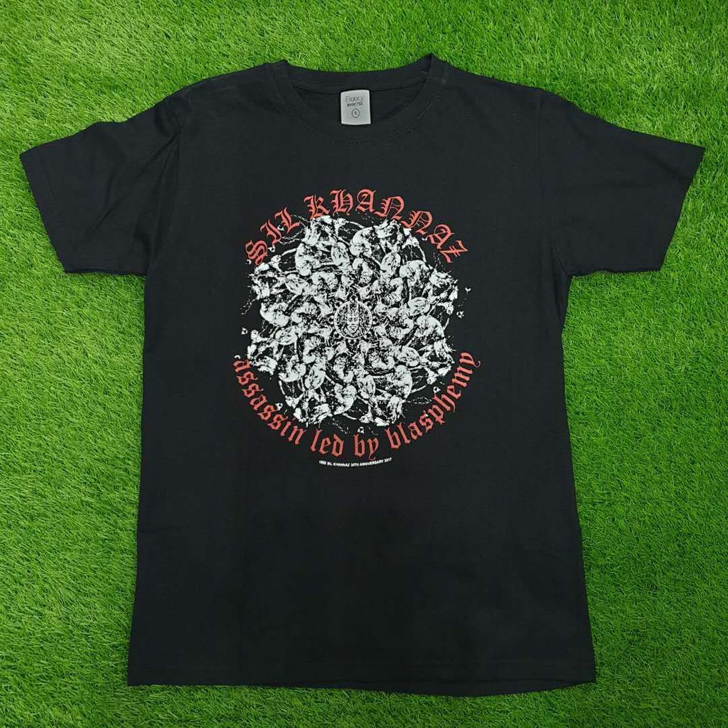 Sil Khanaz Assassin Led by Blasphemme Rock Band เสื้อ Rockers เสื้อยืด Iklim Rajawali Dinamik Medita