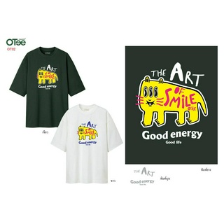 OTee New Arrival รุ่น OTTO-0402 Art of Smile เสื้อยืดลายพิมพ์ Oversize เสื้อยืดผู้ชาย  เสื้อยืด ผ้าCotton100%