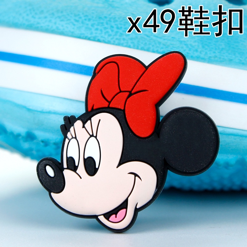 จี้หมุด รูปการ์ตูน Disney Minnie Jibbits สีรุ้ง เหมาะกับตกแต่งรองเท้า สําหรับผู้ชาย