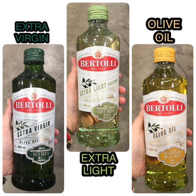น้ำมันมะกอก Extra Virgin/Extra Light/Olive Oil ตรา Bertolli 500 ml