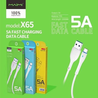 MAIMI X65 สายชาร์จ Fast data cable 5A รุ่น type-c / micro / ip