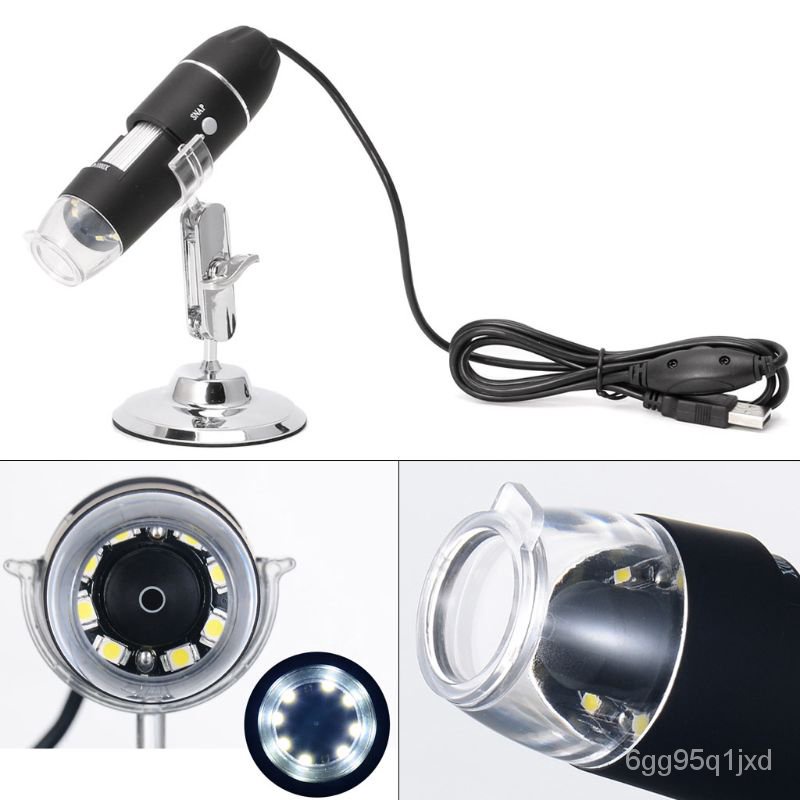 1600X USB Digital Microscope Camera Endoscope 8LED Magnifier with Metal ...
