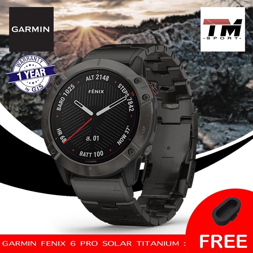 Garmin Fenix 6 x Pro Solar - Titanium Carbon Gray DLC with Black Band ...