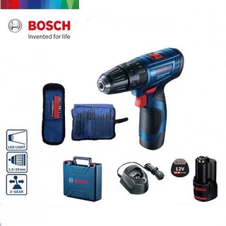 สว่านไร้สาย BOSCH 12V รุ่น GSR-120-LI (แบตเดี่ยว) + อุปกรณ์เสริม 23 ชิ้น 06019G80K5