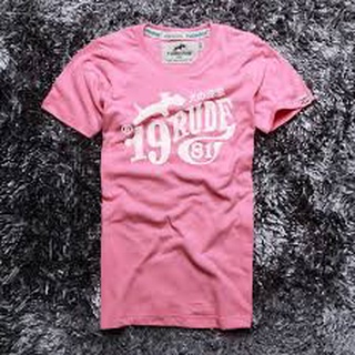 Rudedog เสื้อคอกลม ชาย หญิง  รุ่น Rude81 สีชมพู